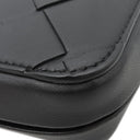 ボッテガヴェネタ BOTTEGA VENETA マキシ イントレチャート ブラック レザー ポーチ マットブラック金具 黒 セカンドバッグ トラベルポーチ