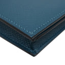 エルメス HERMES ベアンスフレ コルヴェール×ブルーアトール ヴォーエプソン タデラクト 長財布 シルバー金具 青色 二つ折り財布 バイカラー