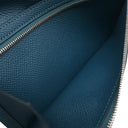エルメス HERMES ベアンスフレ コルヴェール×ブルーアトール ヴォーエプソン タデラクト 長財布 シルバー金具 青色 二つ折り財布 バイカラー