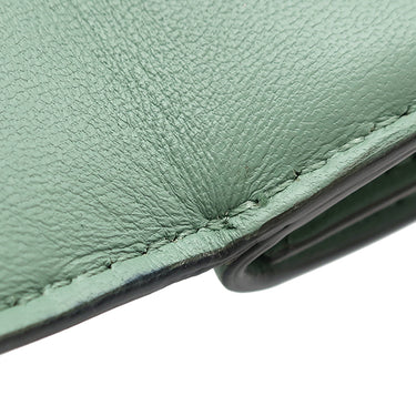 フェンディ FENDI バゲット マイクロ トライフォールド グリーン系 レザー 三つ折り財布 ゴールド金具