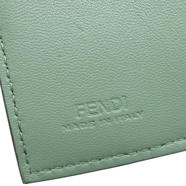 フェンディ FENDI バゲット マイクロ トライフォールド グリーン系 レザー 三つ折り財布 ゴールド金具