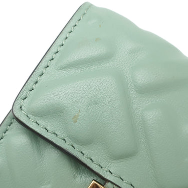フェンディ FENDI バゲット マイクロ トライフォールド グリーン系 レザー 三つ折り財布 ゴールド金具