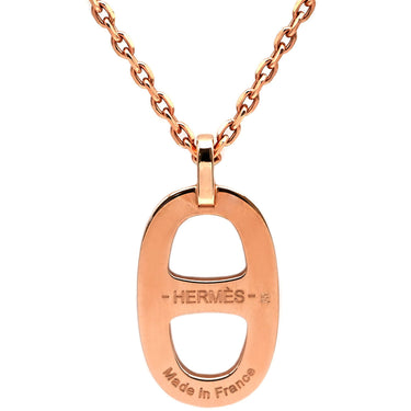 エルメス HERMES イリアード ネックレス オレンジ×ピンクゴールド GP ラッカー ネックレス ローズゴールド金具 シェーヌダンクル