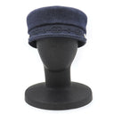 エルメス HERMES カブール クリケティス インディゴ コットン 13207 キャスケット シルバー金具 デニム 帽子