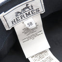 エルメス HERMES カブール クリケティス インディゴ コットン 13207 キャスケット シルバー金具 デニム 帽子