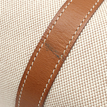 エルメス HERMES ポロションマドモアゼル ナチュラル×フォーブ トワルアッシュ ヴォーバレニア ハンドバッグ シルバー金具 筒型