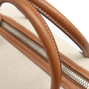 エルメス HERMES ポロションマドモアゼル ナチュラル×フォーブ トワルアッシュ ヴォーバレニア ハンドバッグ シルバー金具 筒型