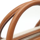 エルメス HERMES ポロションマドモアゼル ナチュラル×フォーブ トワルアッシュ ヴォーバレニア ハンドバッグ シルバー金具 筒型