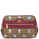グッチ GUCCI ドラえもんコラボ ミニバッグ 647784 ブラウン×レッド GGスプリームキャンバス ショルダーバッグ ゴールド金具 茶 赤