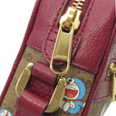 グッチ GUCCI ドラえもんコラボ ミニバッグ 647784 ブラウン×レッド GGスプリームキャンバス ショルダーバッグ ゴールド金具 茶 赤