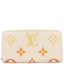 ルイヴィトン LOUIS VUITTON LV グラディエント ジッピーウォレット M82206 サフラン×ホワイト モノグラムアンプラント 長財布 ゴールド金具 ラウンドファスナー グラデーション