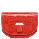 エルメス HERMES ミニ コンヴォワイユール ゼラニウム アリゲーター ショルダーバッグ シルバー金具 赤 クロコ ショルダーウォレット