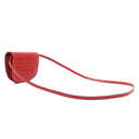 エルメス HERMES ミニ コンヴォワイユール ゼラニウム アリゲーター ショルダーバッグ シルバー金具 赤 クロコ ショルダーウォレット