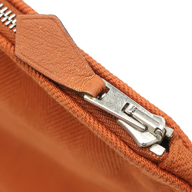 エルメス HERMES ヴァルパライソ PM ポティロン トワルシェブロン スイフト ハンドバッグ シルバー金具 オレンジ系