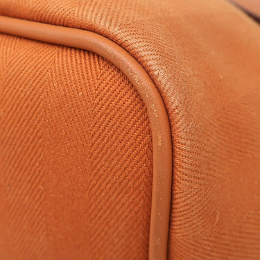 エルメス HERMES ヴァルパライソ PM ポティロン トワルシェブロン スイフト ハンドバッグ シルバー金具 オレンジ系