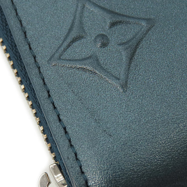 ルイヴィトン LOUIS VUITTON ムーノグラム ジッピー コインパース M81860 スティールブルー カーフレザー コインケース シルバー金具