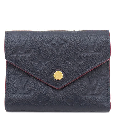 ルイヴィトン LOUIS VUITTON ポルトフォイユ ヴィクトリーヌ M64577 マリーヌルージュ モノグラムアンプラント 三つ折り財布 ゴールド金具 紺 赤 コンパクトウォレット