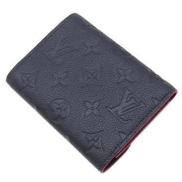 ルイヴィトン LOUIS VUITTON ポルトフォイユ ヴィクトリーヌ M64577 マリーヌルージュ モノグラムアンプラント 三つ折り財布 ゴールド金具 紺 赤 コンパクトウォレット