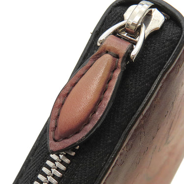 ベルルッティ BERLUTI イタウバ スクリットレザー ロングジップ ウォレット ブラウン レザー 長財布 シルバー金具 茶 カリグラフィ