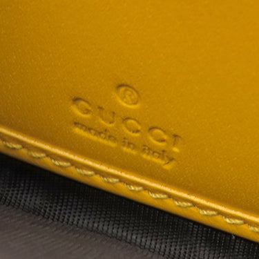 グッチ GUCCI ディアマンテ 307990 イエロー レザー 長財布 シルバー金具 黄色 ラウンドジップ