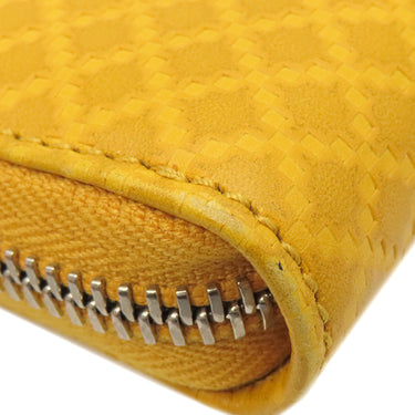 グッチ GUCCI ディアマンテ 307990 イエロー レザー 長財布 シルバー金具 黄色 ラウンドジップ