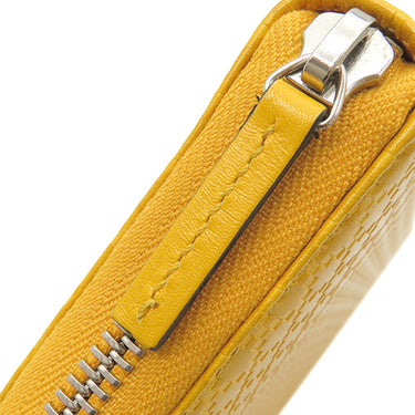 グッチ GUCCI ディアマンテ 307990 イエロー レザー 長財布 シルバー金具 黄色 ラウンドジップ