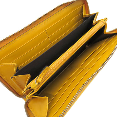 グッチ GUCCI ディアマンテ 307990 イエロー レザー 長財布 シルバー金具 黄色 ラウンドジップ