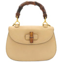 グッチ GUCCI バンブー 1947 ベージュ レザー 2WAYバッグ ゴールド金具 トップハンドルバッグ