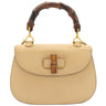 グッチ GUCCI バンブー 1947 ベージュ レザー 2WAYバッグ ゴールド金具 トップハンドルバッグ