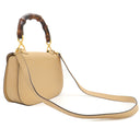グッチ GUCCI バンブー 1947 ベージュ レザー 2WAYバッグ ゴールド金具 トップハンドルバッグ