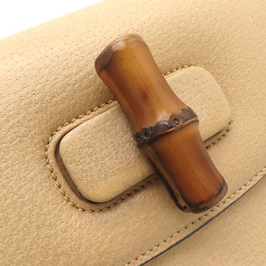 グッチ GUCCI バンブー 1947 ベージュ レザー 2WAYバッグ ゴールド金具 トップハンドルバッグ