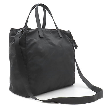 プラダ PRADA テスート 2VG905 ブラック ナイロン レザー 2WAYバッグ シルバー金具 三角ロゴ 黒 ショルダー