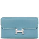 エルメス HERMES コンスタンス トゥーゴー ブルージーン エバーカラー 長財布 シルバー金具 青