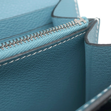 エルメス HERMES コンスタンス トゥーゴー ブルージーン エバーカラー 長財布 シルバー金具 青