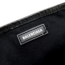 バレンシアガ BALENCIAGA ネイビーカバス S 339933 ピンク×ブラック キャンバス レザー トートバッグ シルバー金具 黒 花柄