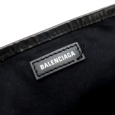 バレンシアガ BALENCIAGA ネイビーカバス S 339933 ピンク×ブラック キャンバス レザー トートバッグ シルバー金具 黒 花柄