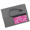 バレンシアガ BALENCIAGA ネイビーカバス S 339933 ピンク×ブラック キャンバス レザー トートバッグ シルバー金具 黒 花柄