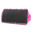 バレンシアガ BALENCIAGA ネイビーカバス S 339933 ピンク×ブラック キャンバス レザー トートバッグ シルバー金具 黒 花柄