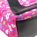 バレンシアガ BALENCIAGA ネイビーカバス S 339933 ピンク×ブラック キャンバス レザー トートバッグ シルバー金具 黒 花柄