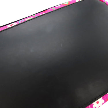 バレンシアガ BALENCIAGA ネイビーカバス S 339933 ピンク×ブラック キャンバス レザー トートバッグ シルバー金具 黒 花柄