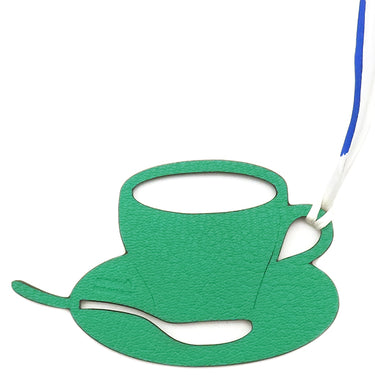 エルメス HERMES プティアッシュ コーヒーカップ ブラウン×緑 シェーブル トリヨンクレマンス バッグチャーム 茶 緑 チャーム petit H