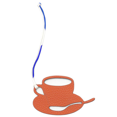 エルメス HERMES プティアッシュ コーヒーカップ ブラウン×緑 シェーブル トリヨンクレマンス バッグチャーム 茶 緑 チャーム petit H