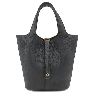 エルメス HERMES ピコタンロック PM ブラック トリヨンクレマンス ハンドバッグ ゴールド金具 黒