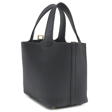 エルメス HERMES ピコタンロック PM ブラック トリヨンクレマンス ハンドバッグ ゴールド金具 黒