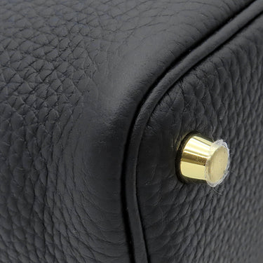 エルメス HERMES ピコタンロック PM ブラック トリヨンクレマンス ハンドバッグ ゴールド金具 黒