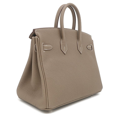 エルメス HERMES バーキン25 エトゥープ トゴ ハンドバッグ シルバー金具 グレージュ