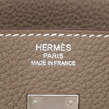 エルメス HERMES バーキン25 エトゥープ トゴ ハンドバッグ シルバー金具 グレージュ