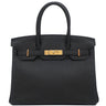 エルメス HERMES バーキン30 ブラック トゴ ハンドバッグ ローズゴールド金具 黒