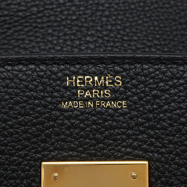 エルメス HERMES バーキン30 ブラック トゴ ハンドバッグ ローズゴールド金具 黒