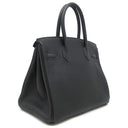 エルメス HERMES バーキン30 ブラック トゴ ハンドバッグ ローズゴールド金具 黒